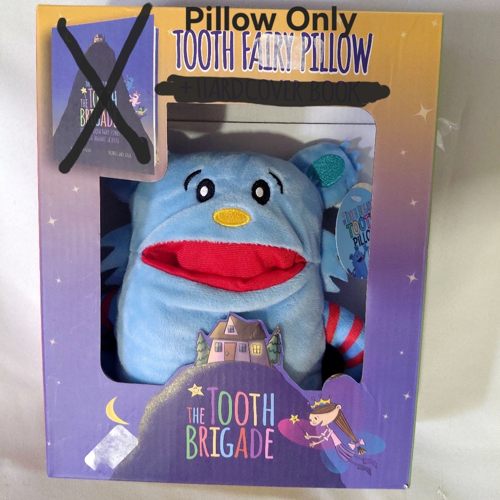 NWT Blue Monster, 8" Tooth Fairy Pillow with Pocket - Book Not Included  (P) - Picture 8 of 10